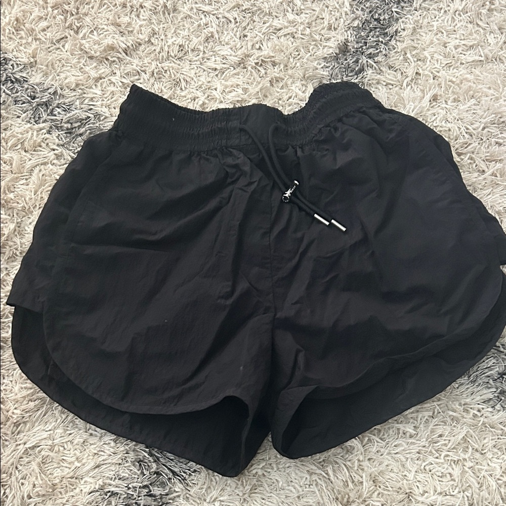 Varley Black Lightweight Athletic Shorts with Drawstring